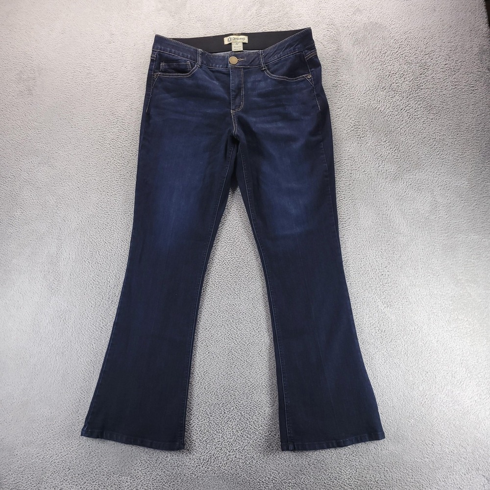 Democracy Jeans Womens 14 Blue Bootcut Mid Rise Dark Wash Ab Solution Stretch